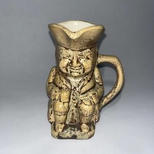 Vintage Toby Jug /Colonial Man Mug Pitcher Glazed Ceramic Man Stein